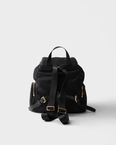 Prada Functional Backpack With Adjustable Straps And Pocket In Black