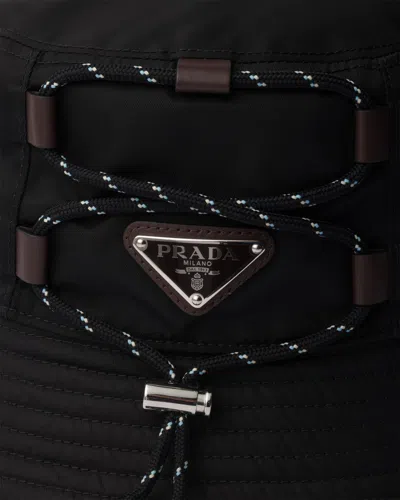 Prada Speedrock Fischerhut Aus Re-nylon In Black