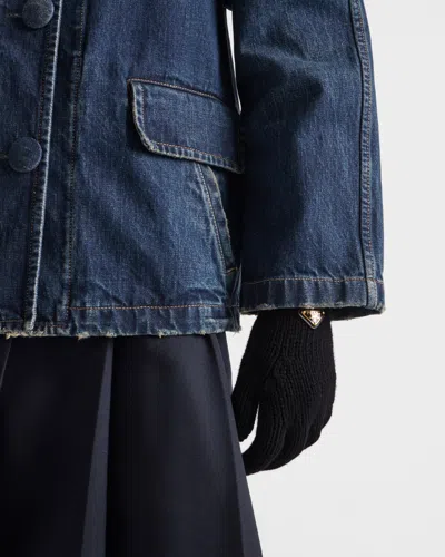 Prada Triangle-logo Gloves In Black