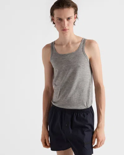 Prada Tanktop Aus Kaschmir Und Seide In Gray
