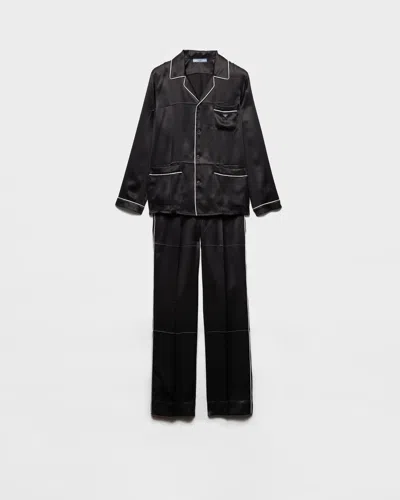 Prada Pyjama Aus Satin Im Vintage-look In Black