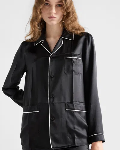 Prada Pyjama Aus Satin Im Vintage-look In Black