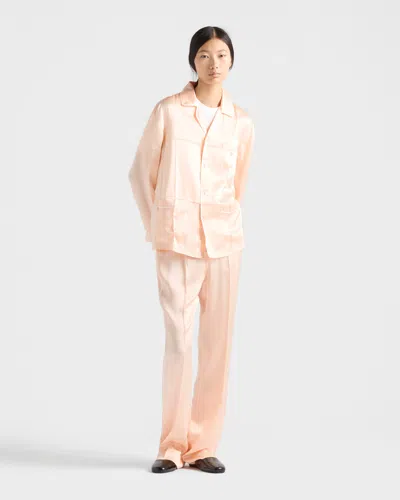 Prada Pyjama Aus Satin Im Vintage-look In Neutral
