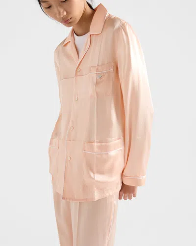 Prada Pyjama Aus Satin Im Vintage-look In Neutral