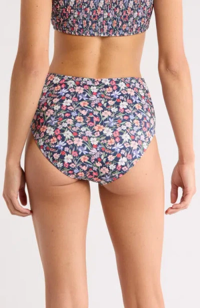 Hutch Smocked High Waist Bikini Bottoms In Multi