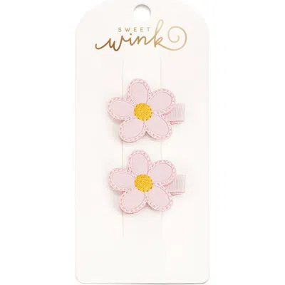 Sweet Wink Daisy Flower Clip Set In White