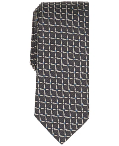 Alfani Men's Check Pattern Slim Tie, Macy's Exclusive In Brown