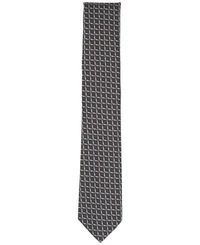 Alfani Men's Check Pattern Slim Tie, Macy's Exclusive In Brown