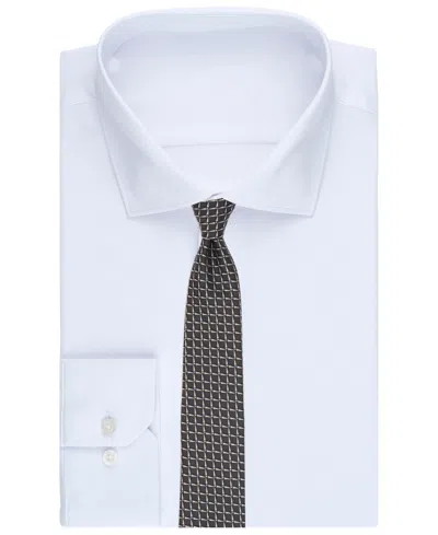 Alfani Men's Check Pattern Slim Tie, Macy's Exclusive In Brown