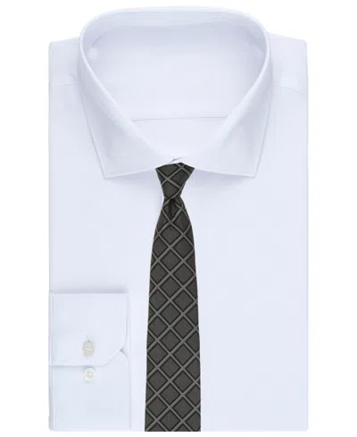 Alfani Men's Oakmont Grid Slim Tie, Macy's Exclusive In Brown