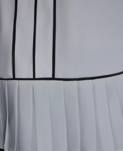 Karl Lagerfeld Women's Pleated Detail Sleeveless Top In White