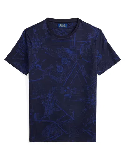 Polo Ralph Lauren Men's Classic-fit Striped Cotton Jersey T-shirt In Blue