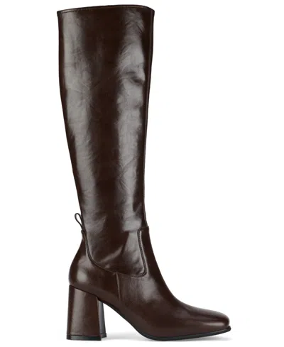 Jeffrey Campbell Women's Hotlava Knee-high Block-heel Boots In Brown