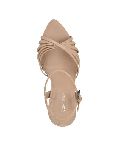 Calvin Klein Women's Daniella Strappy Stiletto Dress Sandals In Neutral