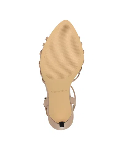 Calvin Klein Women's Daniella Strappy Stiletto Dress Sandals In Neutral