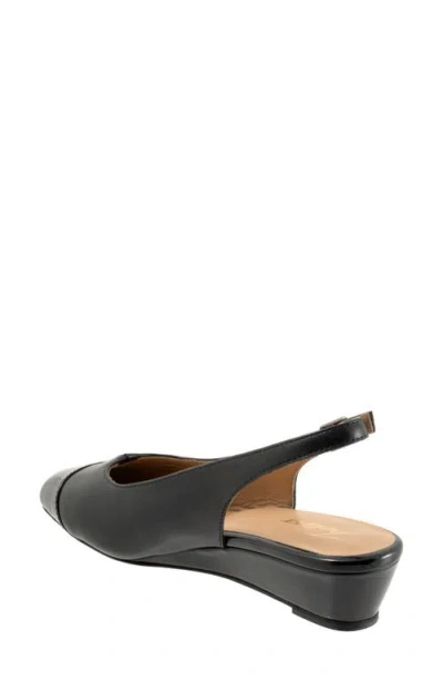 Trotters Dea Slingback Cap Toe Wedge Pump In Black