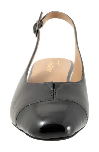 Trotters Dea Slingback Cap Toe Wedge Pump In Black