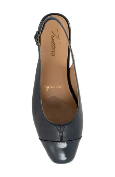 Trotters Dea Slingback Cap Toe Wedge Pump In Black