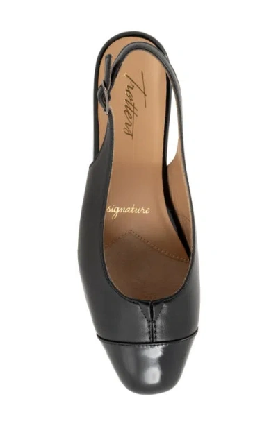 Trotters Dea Slingback Cap Toe Wedge Pump In Black
