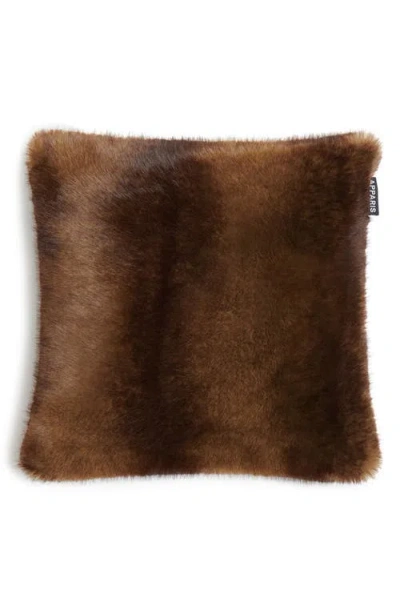 Apparis Brenn Pluche™ Faux Mink Accent Pillow In Brown