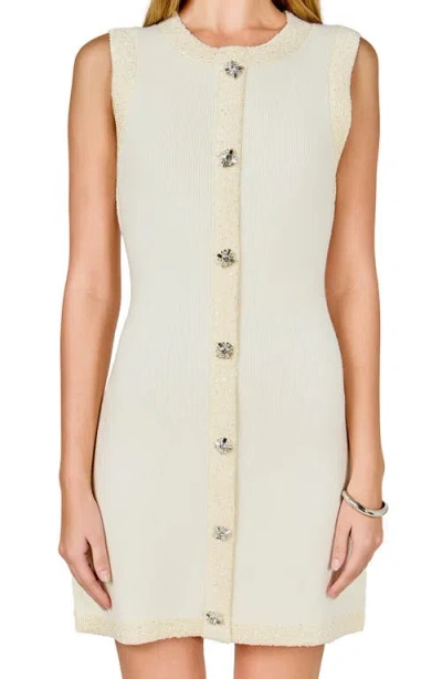Endless Rose Sequin Sleeveless Rib Minidress In White