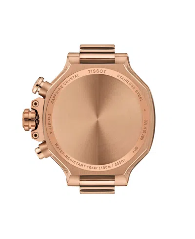 Tissot Unisex Rose Gold Silicone Bracelet Watch, 38mm In Gold