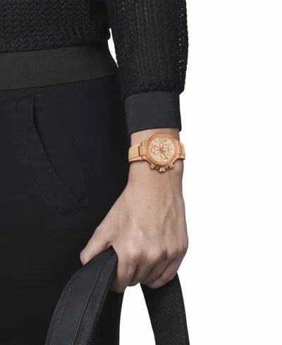 Tissot Unisex Rose Gold Silicone Bracelet Watch, 38mm In Gold