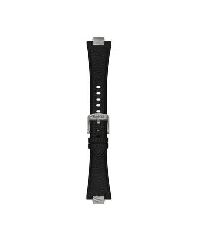 Tissot Unisex Black Leather Bracelet Watch, 38mm In Gray