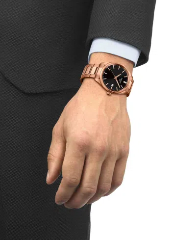 Tissot Men's Rose Gold Stainless Steel Bracelet Watch, 40mm In Brown