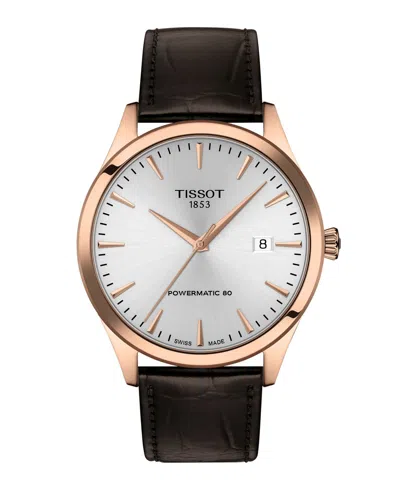 Tissot Classic Dream Automatic Leather Strap Watch, 40mm In Brown