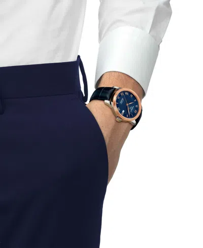 Tissot Men's Blue Leather Bracelet Watch, 39.30mm In Blue