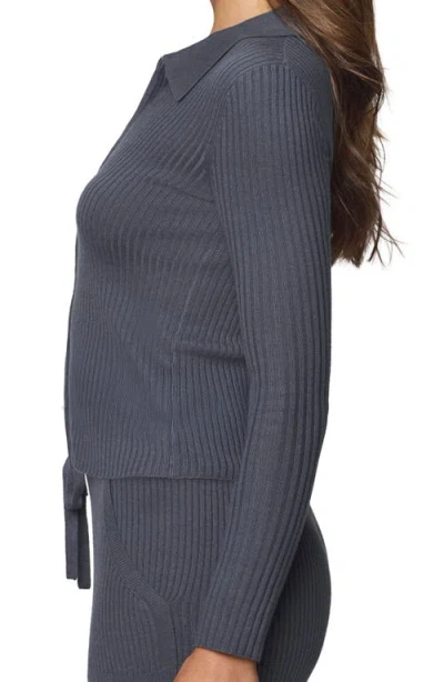 Splendid Georgie Two-way Zip Sweater In Blue