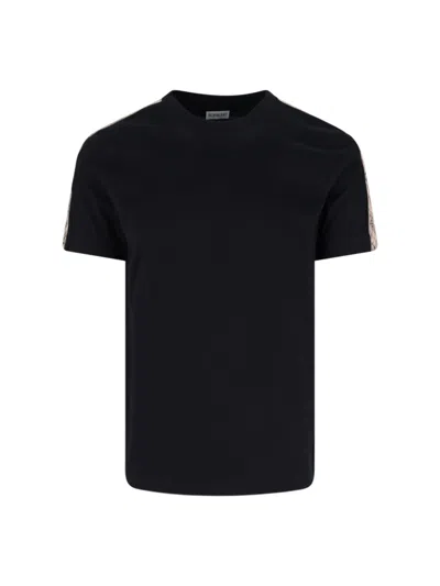 Burberry Ekd T-shirt With Check-inserts In Black