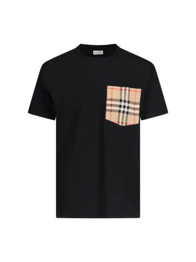 Burberry 'check' T-shirt In Black