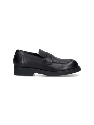 Mm6 Maison Margiela Black Calf Leather Bos Taurus Slip-on Loafers