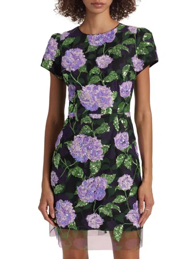 Milly Women's Kyla Sequined Floral Minidress In Multi
