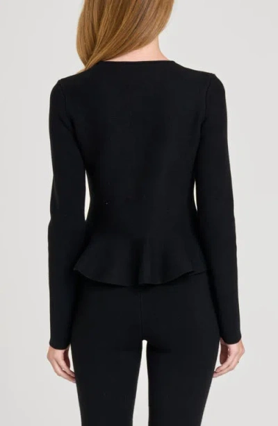 Wayf Brooklyn Peplum Cardigan In Black