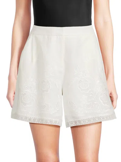 Kobi Halperin Women's Nero Embroidered Shorts In White