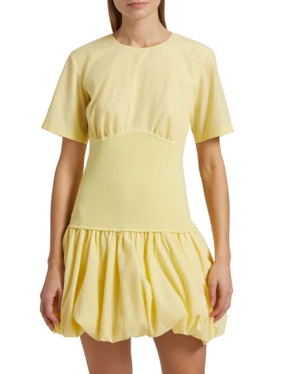 Simkhai Women's Libbie Bubble-hem A-line Minidress In Yellow