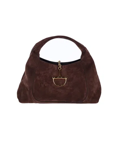 Gucci 'softbit Maxi' Shoulder Bag In Brown