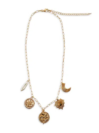 Fifth & Dune Women's Goldtone & Imitation Pearl Coin Charm Necklace In Gold