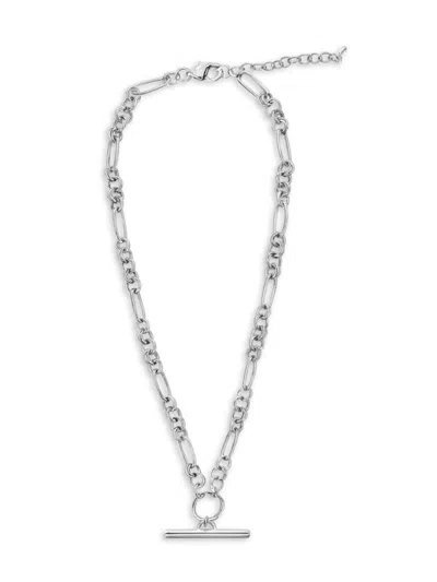 Fifth & Dune Women's Rhodium-plated T-bar Chain Necklace In Metallic