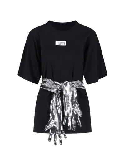 Mm6 Maison Margiela Roundneck Label T-shirt In Multi