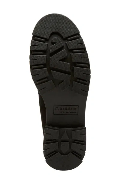 La Canadienne Donny Suede Platform Penny Loafers In Black