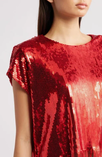 Ichi Ihmollia Sequin Top In Red