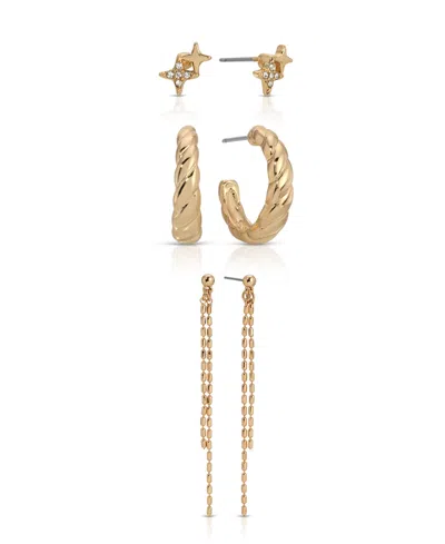 Ettika Gold Plated In Orbit Earring Set In Gold