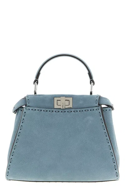 Fendi 'pekaboo Selleria' Mini Crossbody Bag In Blue