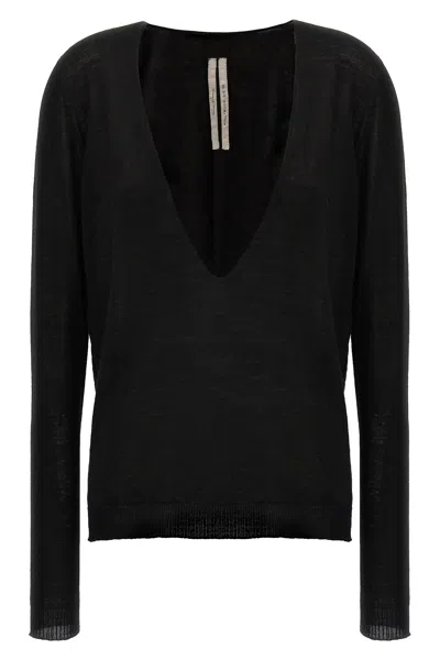 Rick Owens 'extreme V Neck' Sweater In Black