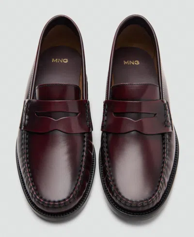 Mango Gathered Leather Moccasin In Animal Print