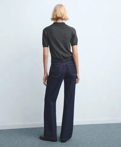 Mango Women's Danila Wide Leg High-rise Jeans In Blue